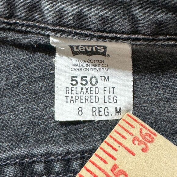 Levis Jeans Womens Size 8 550 Black High Rise Tapered Relaxed Fit Preppy - Picture 7 of 10